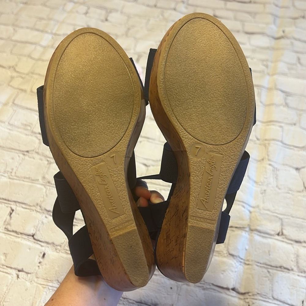 NWOT American Eagle Navy Blue Wedges - Picture 4 of 4